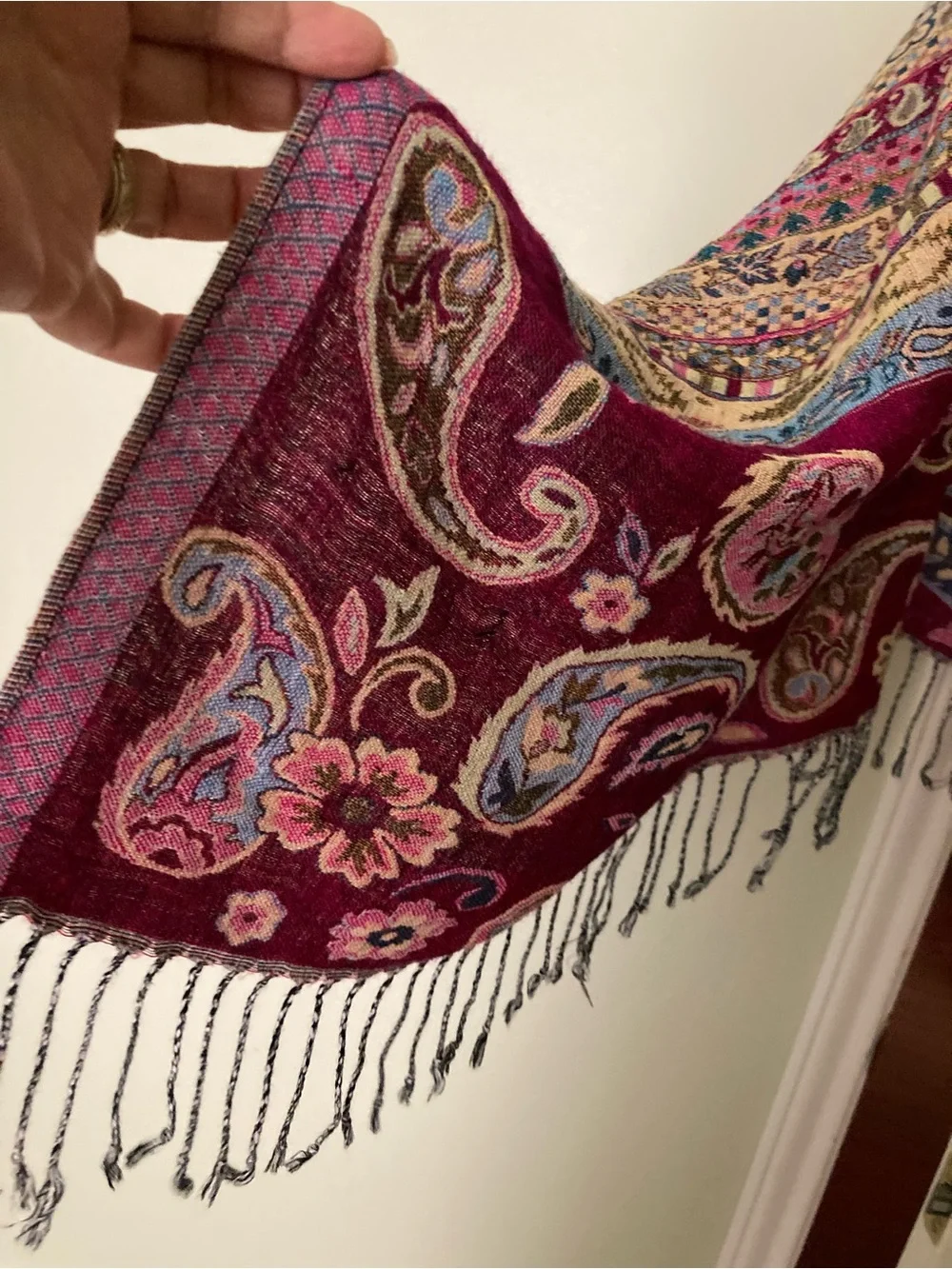 Paisley & Floral Hooded Shawl Wrap - Multicolor Pashmina